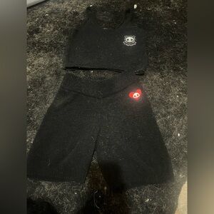 Skeleanimals Fuzzy Pajama Cropped Set